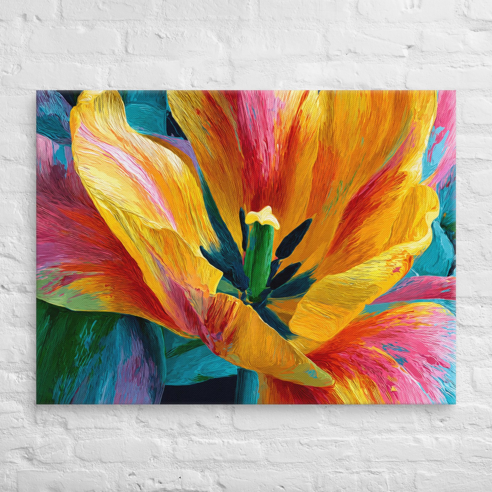 Bright Yellow & Pink Tulip Wall Art Printable | Floral Canvas Print - Image 11