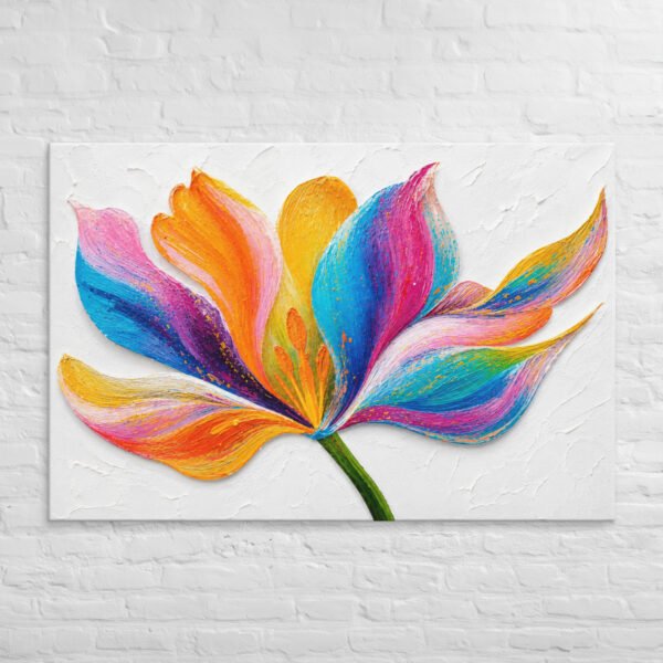 Vibrant Multicolored Flower Painting Printable | Minimal White Background Wall Art - Image 12