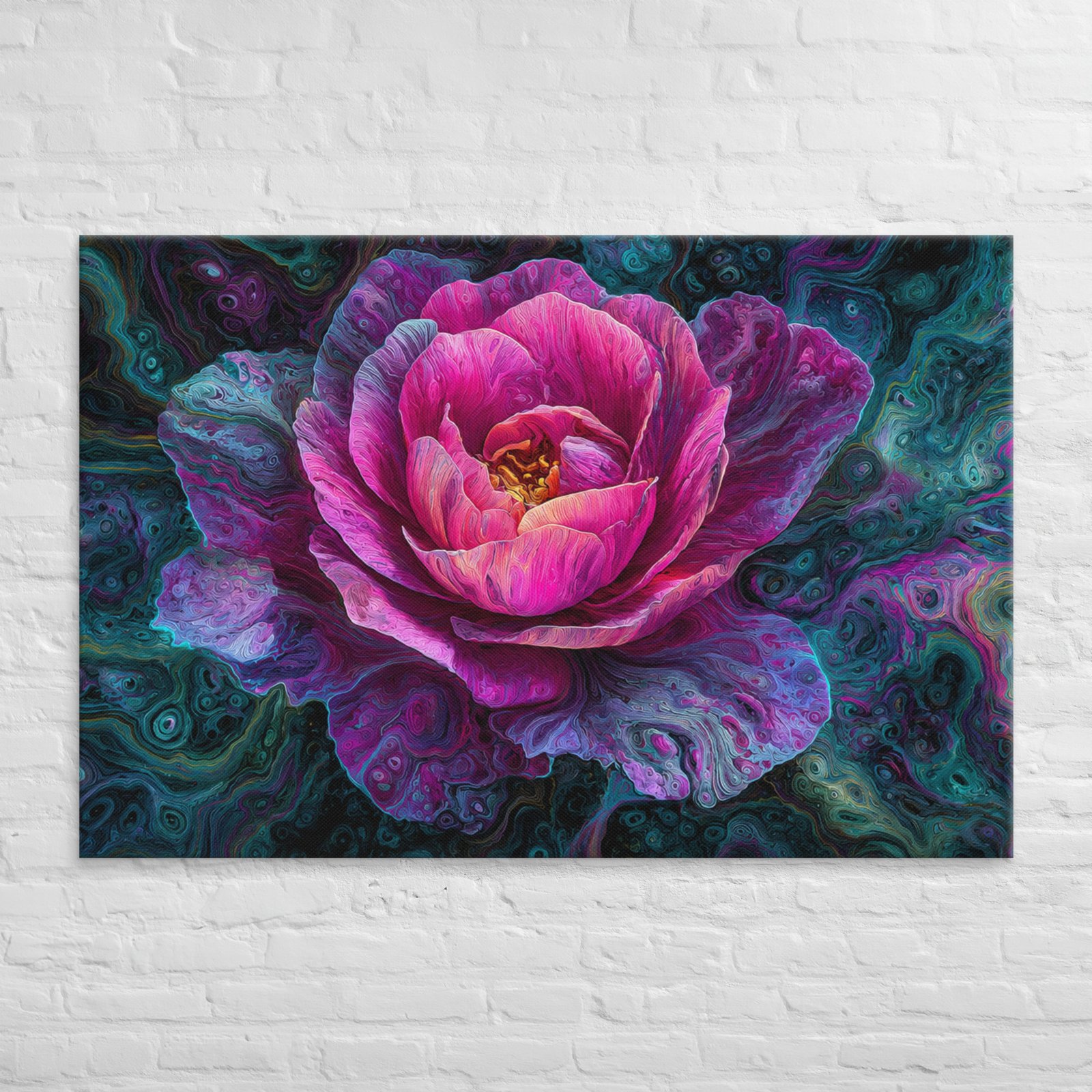 Pink Rose Floral Wall Art Printable | Moody Psychedelic Floral Print - Image 11
