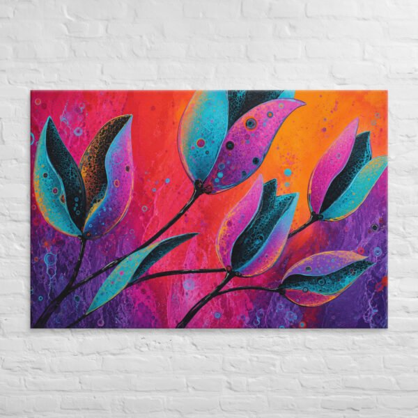 Colorful Abstract Floral Wall Art Printable | Vibrant Flower Canvas Print - Image 11