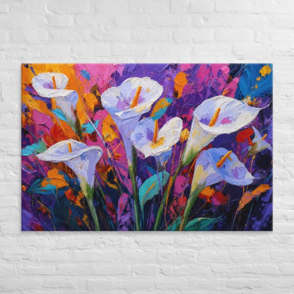 White Calla Lilies Canvas Print | Textured Abstract Floral Wall Decor - Image 11
