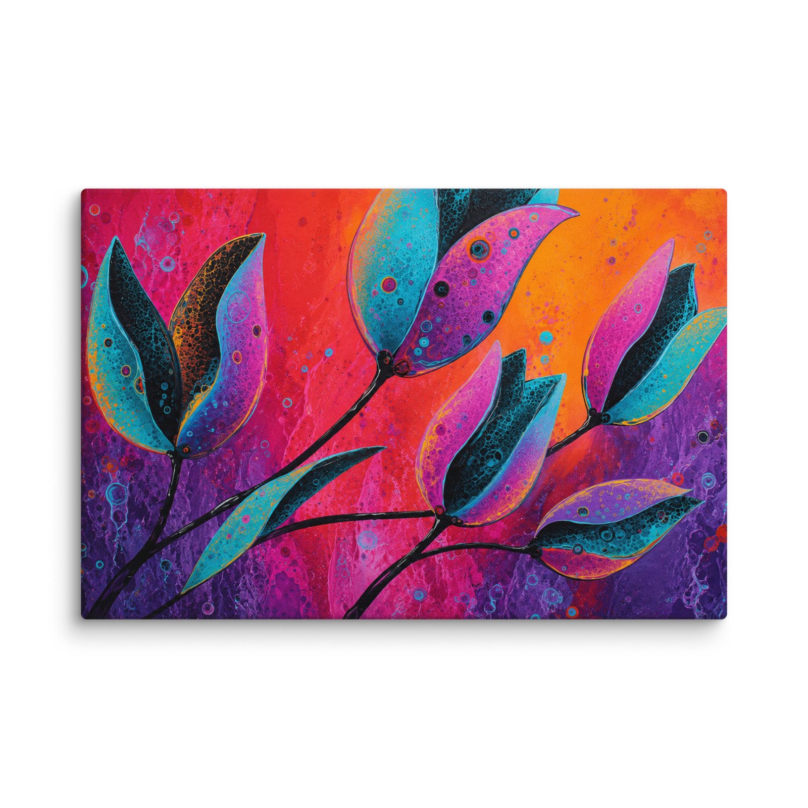 Colorful Abstract Floral Wall Art Printable | Vibrant Flower Canvas Print - Image 2